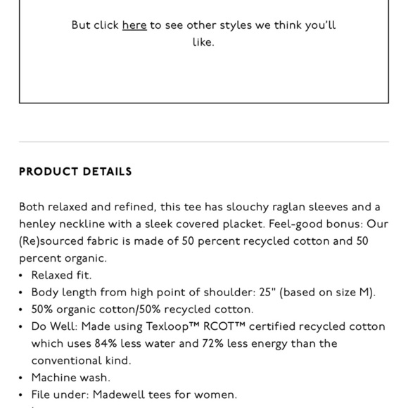 Madewell (Re)sourced Cotton Henley Relaxed Tee - Olive - Picture 2 of 10